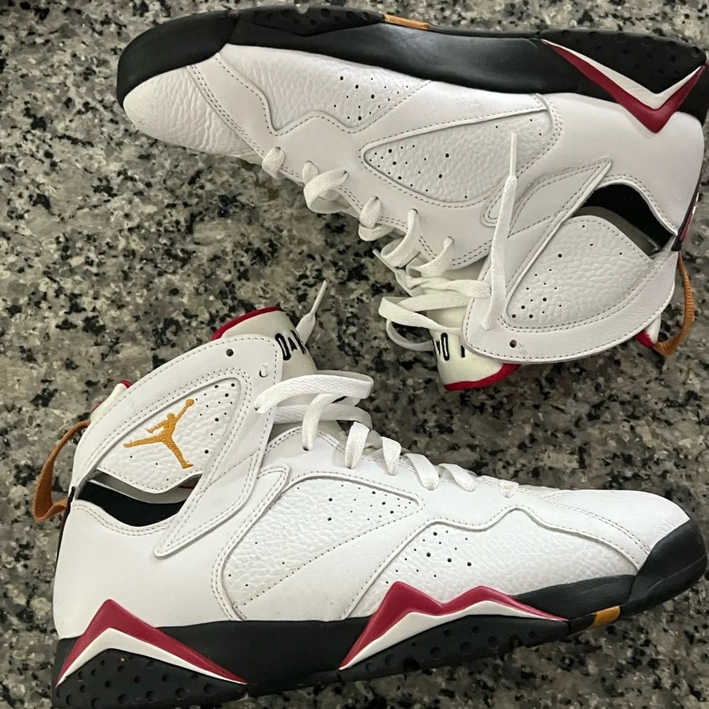 Jordan Kids White/Maroon/Gold Retro Basketball Sneakers